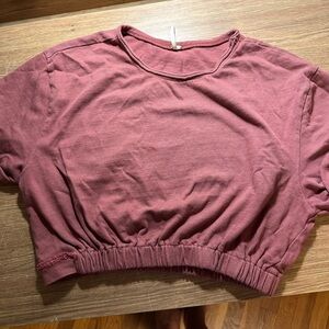 Free People Crop Top Fitted on waistline Size XS 100% cotton raw edges